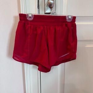 lululemon red hotty hot shorts